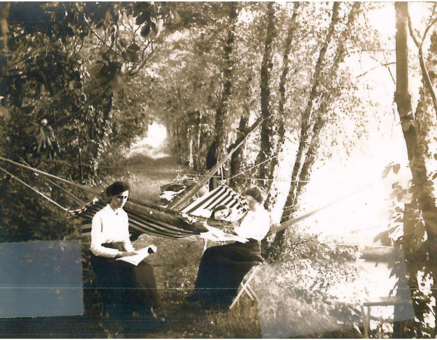 Ladies reading at Silver Lake c. 1913