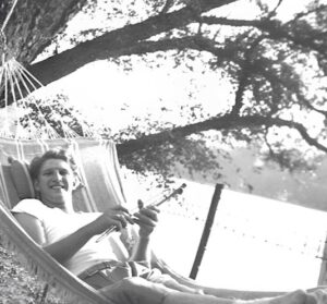 Harry Peck on hammock at Silver Lake